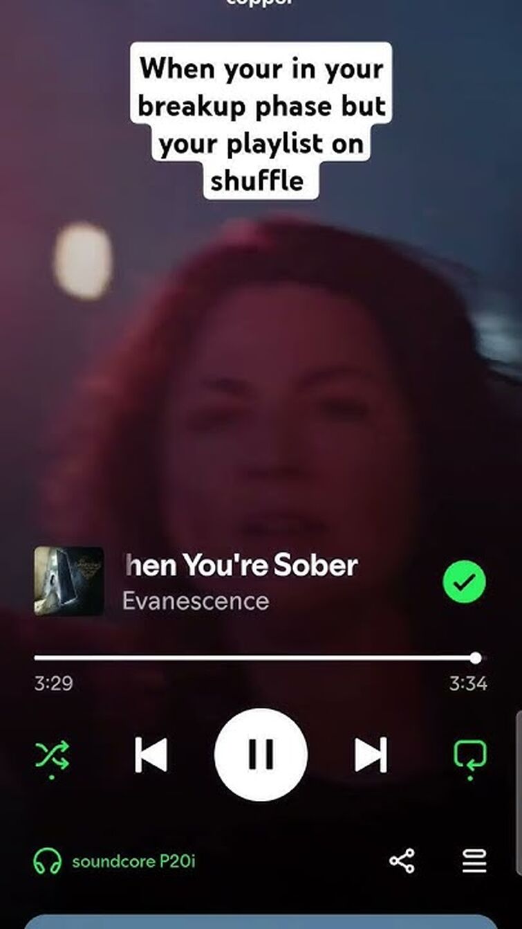 When your in your breakup phase but your playlist on shuffle #evanescence #freaky  #lol #relatable