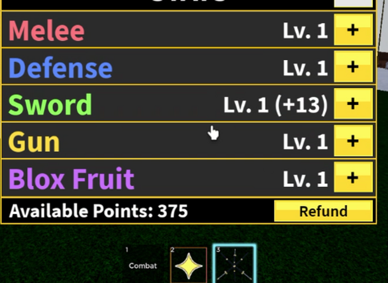 These are my stat points, I have light fruit. Someone told me to