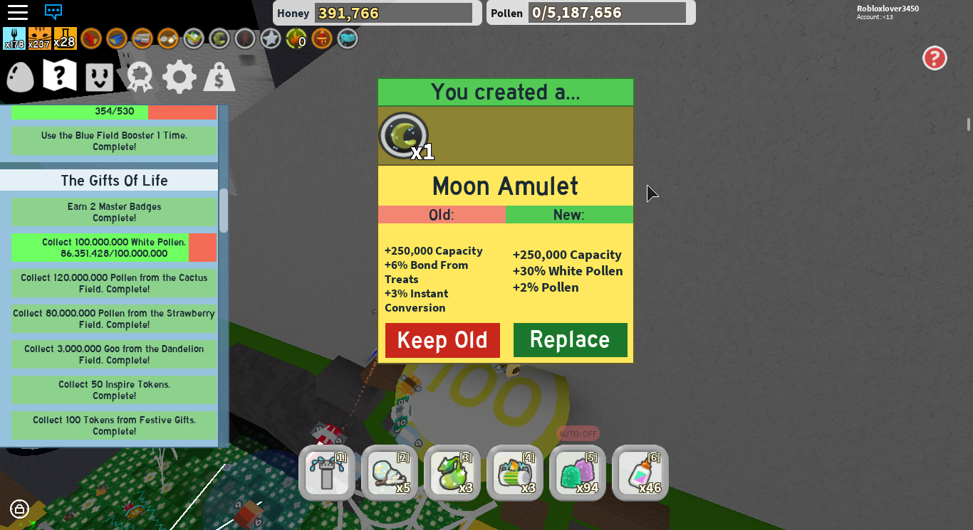 Bee Swarm Simulator Wiki Moon Amulet