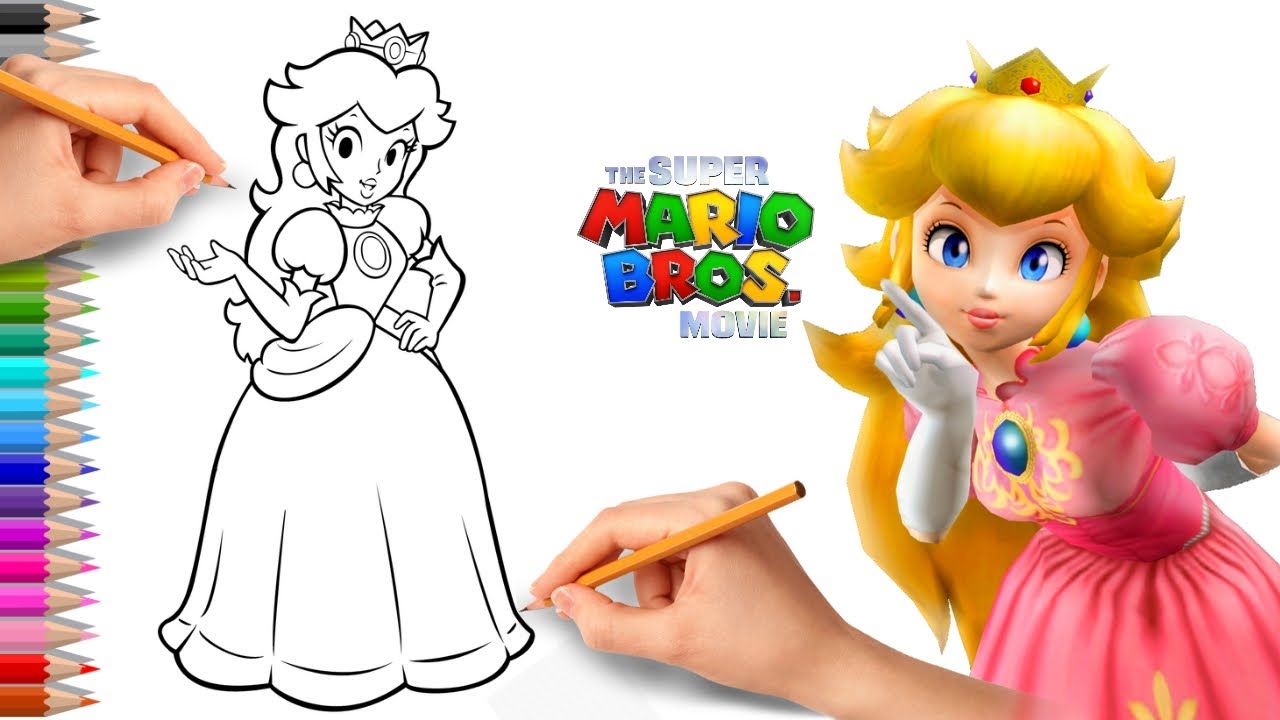 Princesa peach dibujo facil