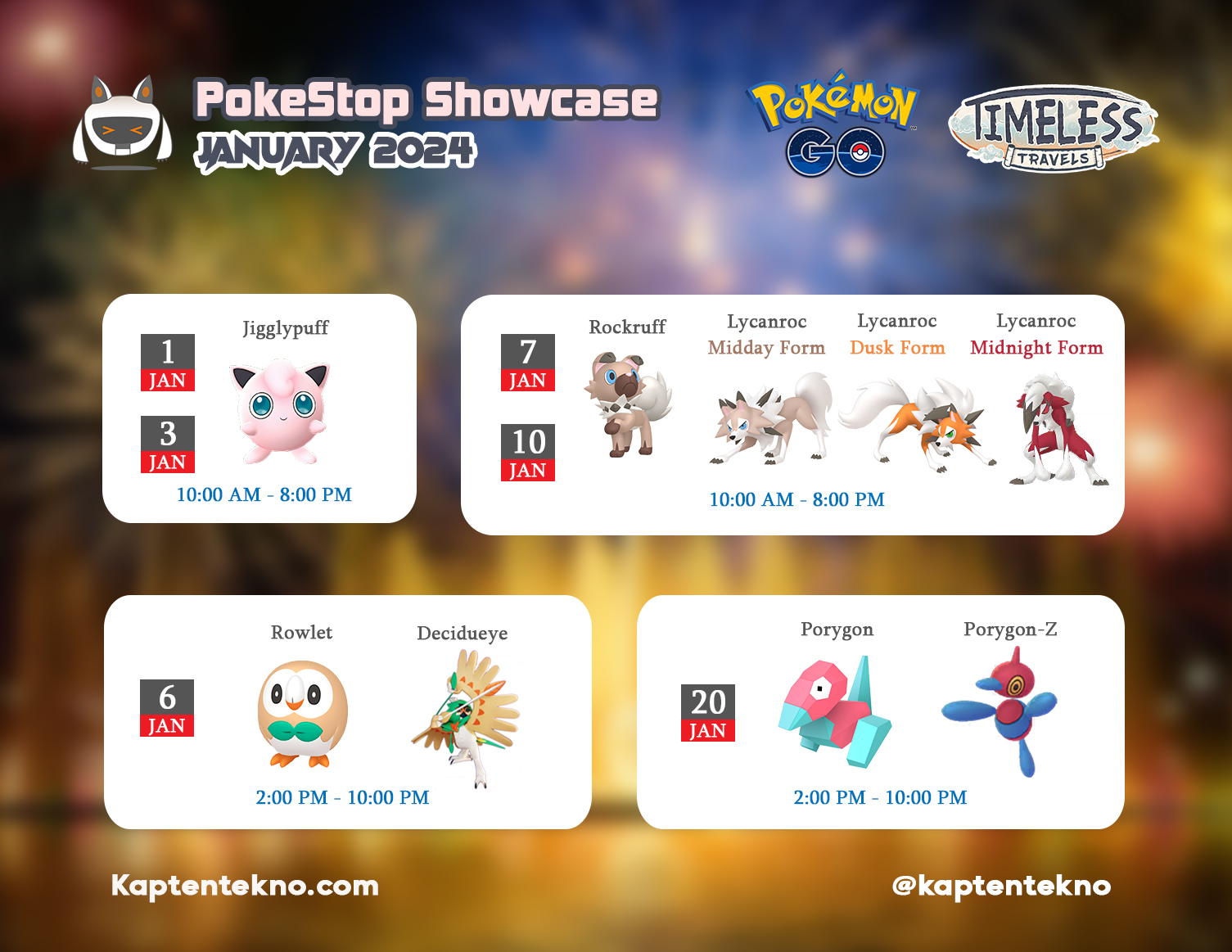 PokeStop Showcase Schedule for January 2024 | Fandom