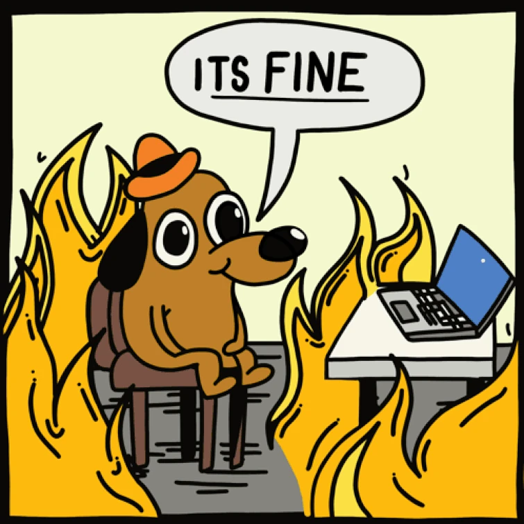 If the day is fine. Its fine мем. итс файн. росс im fine. everything is fine гиф.