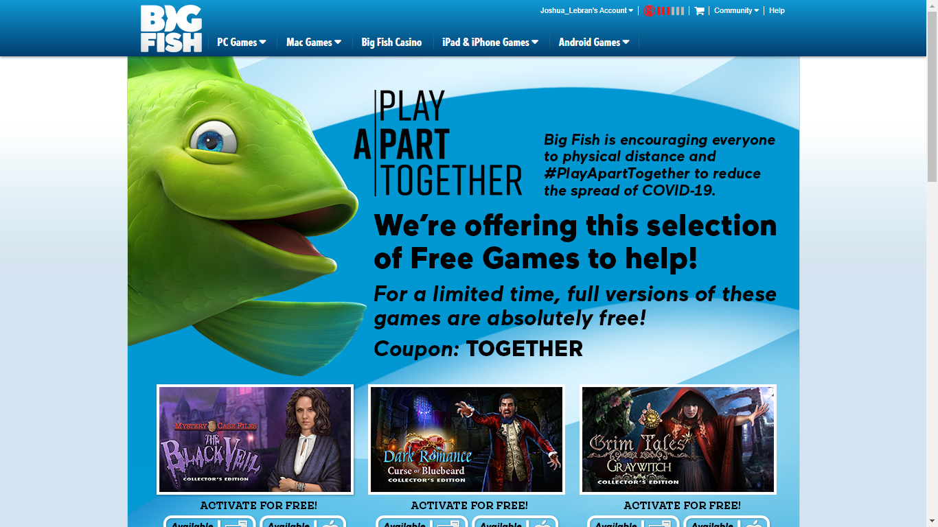 Big Fish Limited Promotion: PLAY A|PART TOGETHER | Fandom