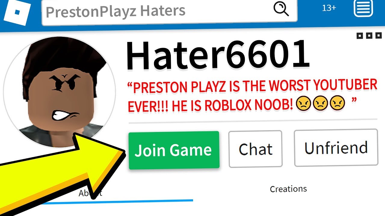 Prestonplayz Roblox Fandom - cringe roblox chat