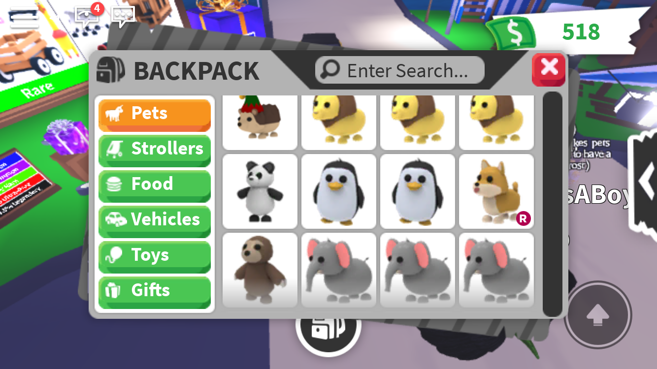 Trading My Inventory Well Everything But 4 Strollers And Golden Rats Fandom - roblox adopt me inventory pets