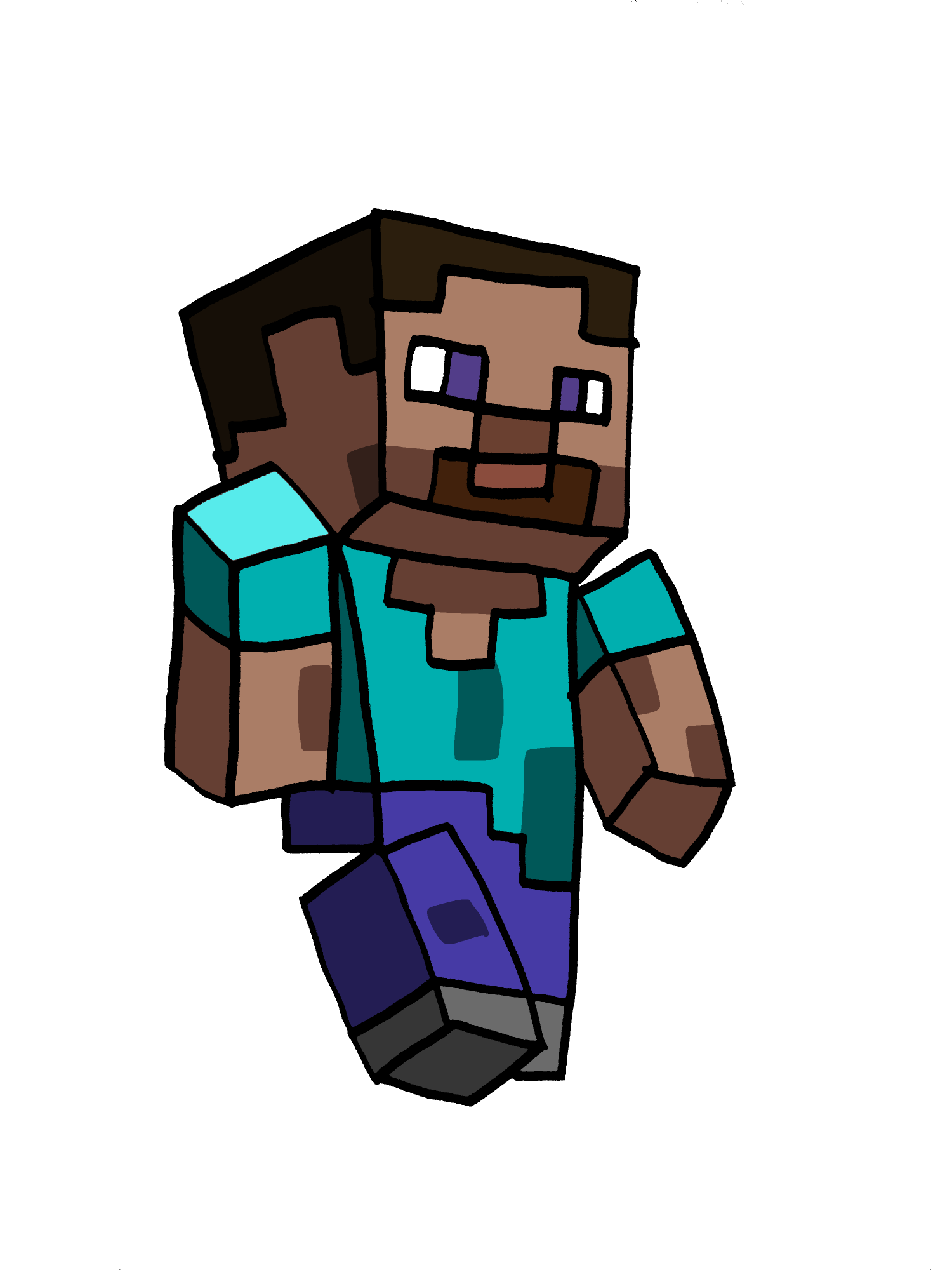 minecraft drawing steve