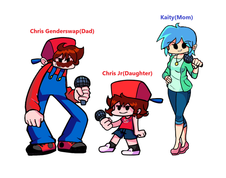 FNF : Chris Genderswap as an adult's Family & Bf as an adult's Family ...