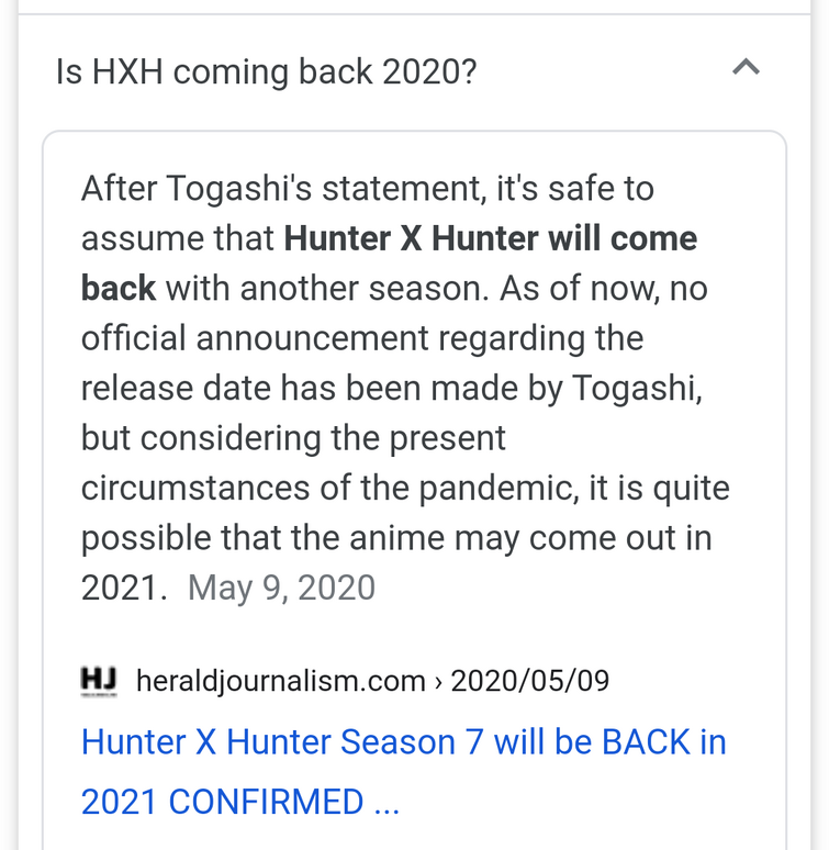 Hunter x Hunter - Season 7 Confirm (2021) 