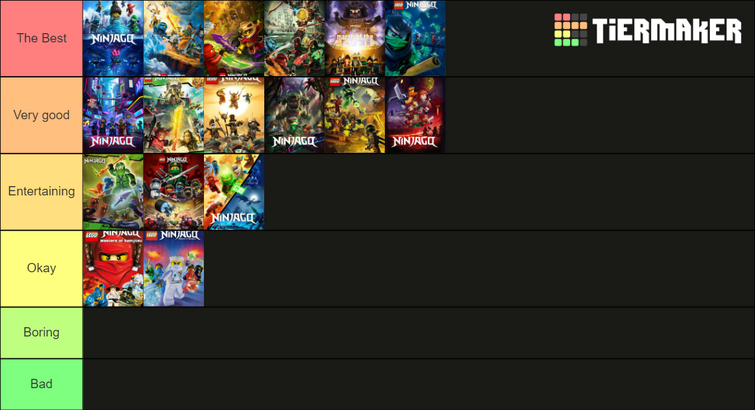 This is my list of all the Ninjago seasons worst to best this is