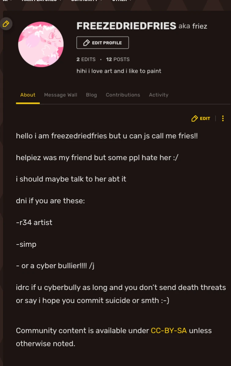 profile and description | Fandom