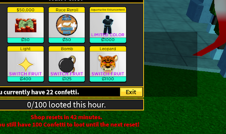 How to get confetti in Blox Fruits