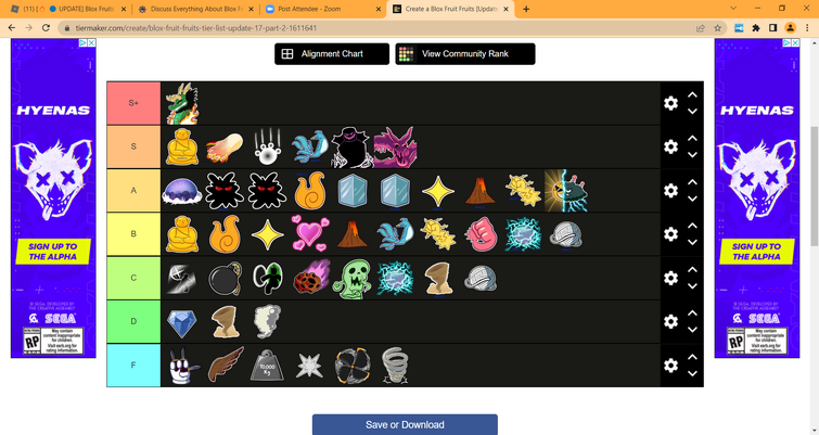 Create a Blox Fruits Fruit Tierlist (Update 10) Tier List - TierMaker