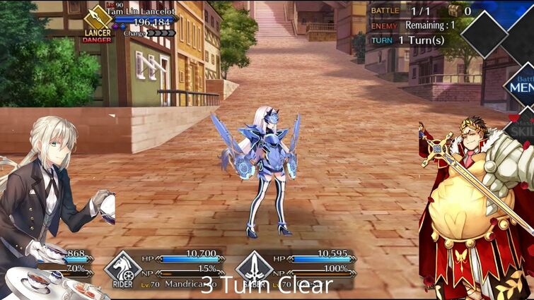 [FGO NA] LB 6 Melusine Fight — 3* Servants 3 Turn Clear