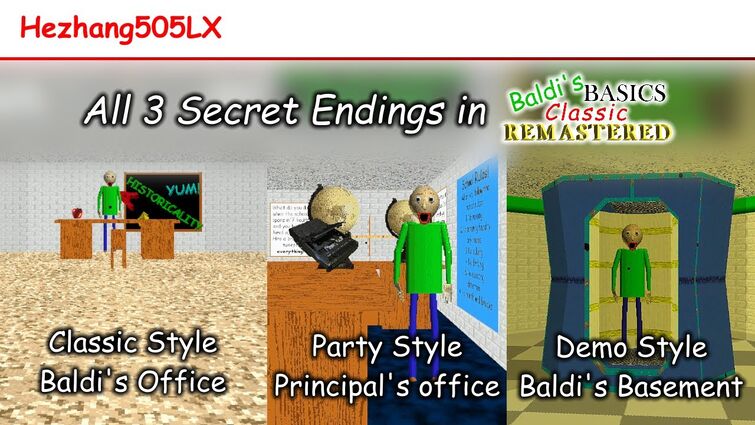 Bye Baldi  Baldi Basics Classic Remastered - Party Style Ending (attacked  glitch) [Official] 