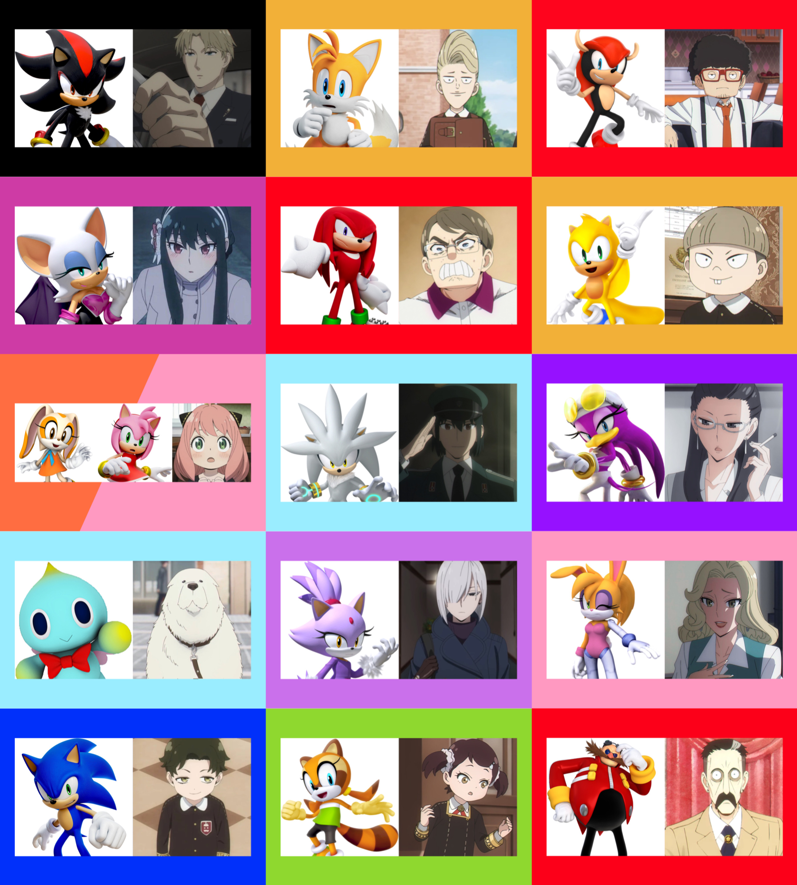 Sonic characters as Spy X Family characters