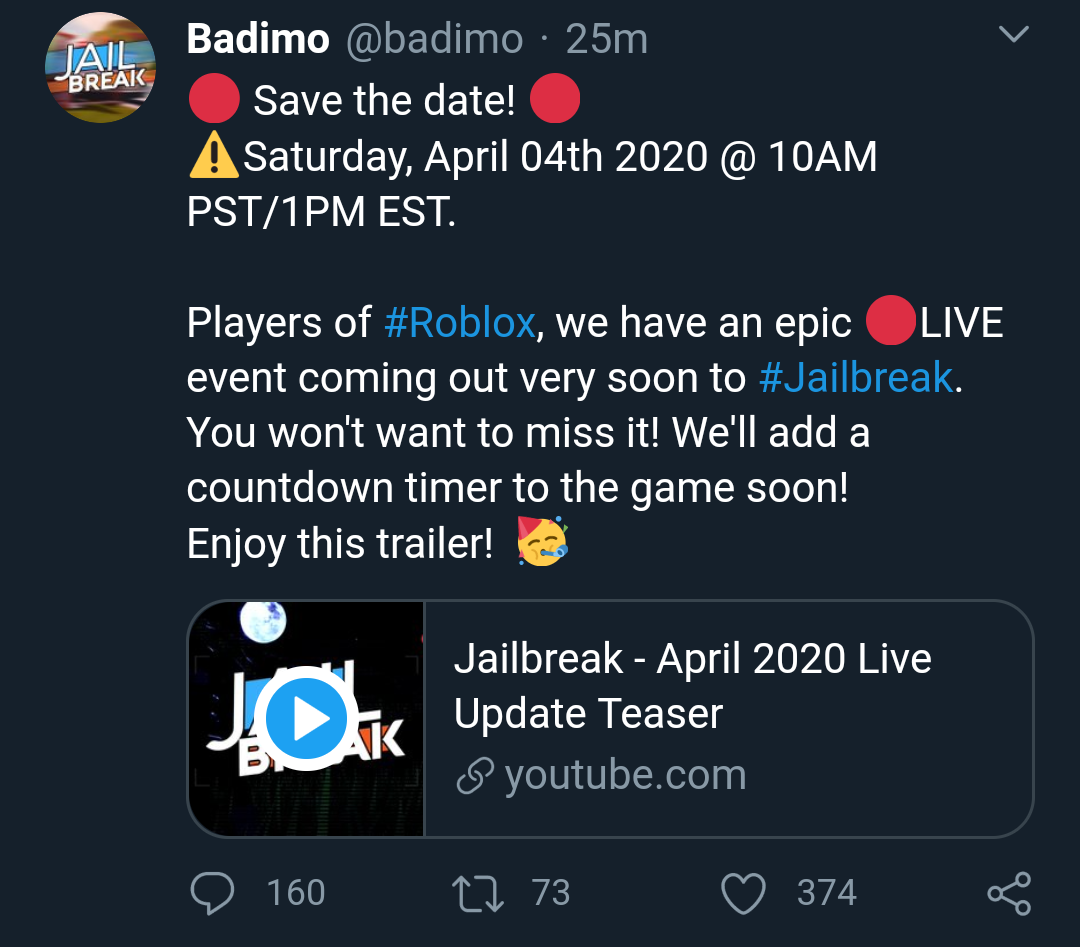 Jailbreak News Fandom - jailbreak trailer roblox 2020