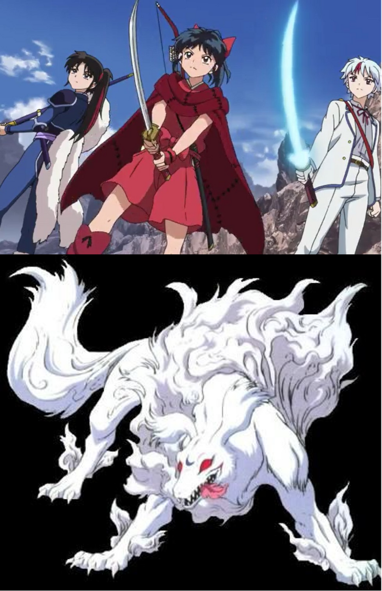 inuyasha, sesshoumaru, moroha, kirara, higurashi towa, and 6 more (inuyasha  and 1 more)