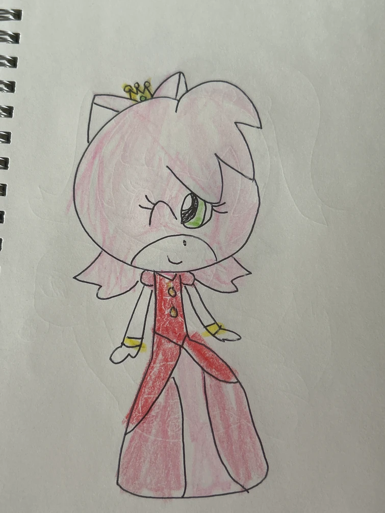 Amy rose wearing a pink and red princess dress | Fandom