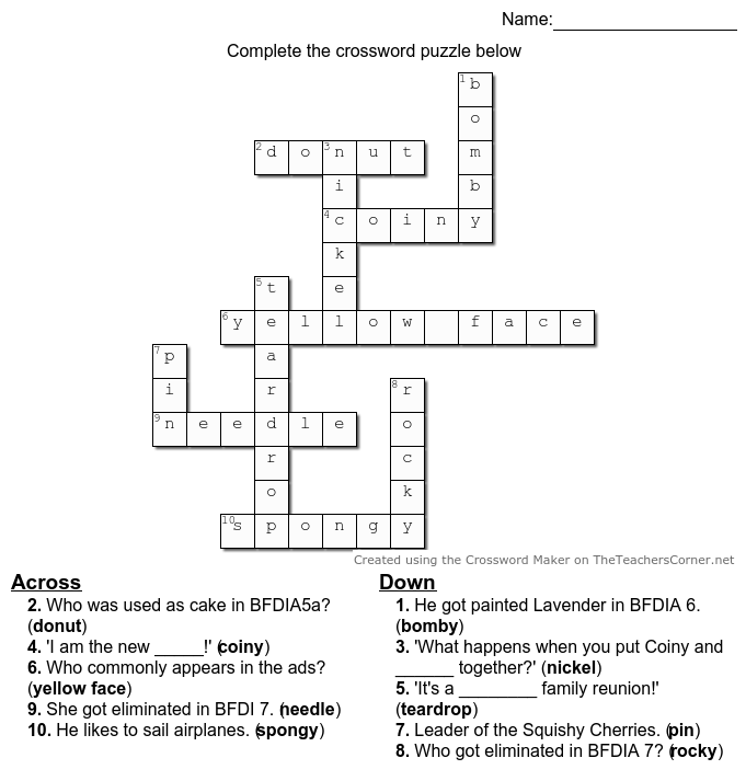 W O A H Bunch Crossword Fandom