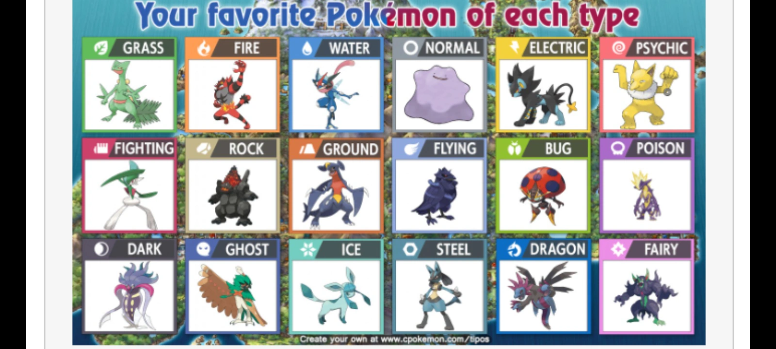 Favorite pokemon of each type | Fandom