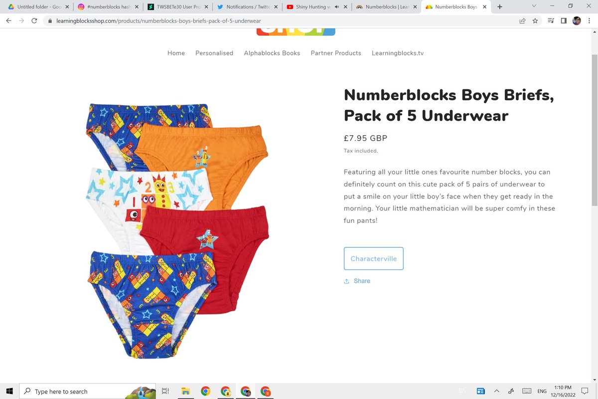Numberblocks Boys Briefs, Pack of 5 Underwear – Blocks Shop