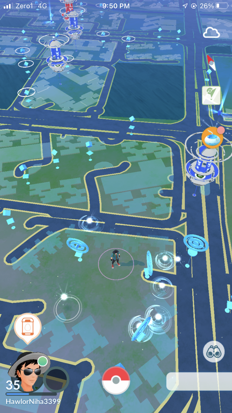 What do the blue orbs on Gyms mean in Pokemon GO?