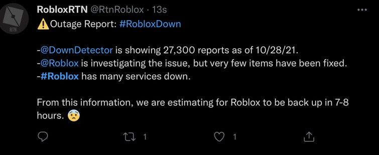Roblox is Down (More Info)