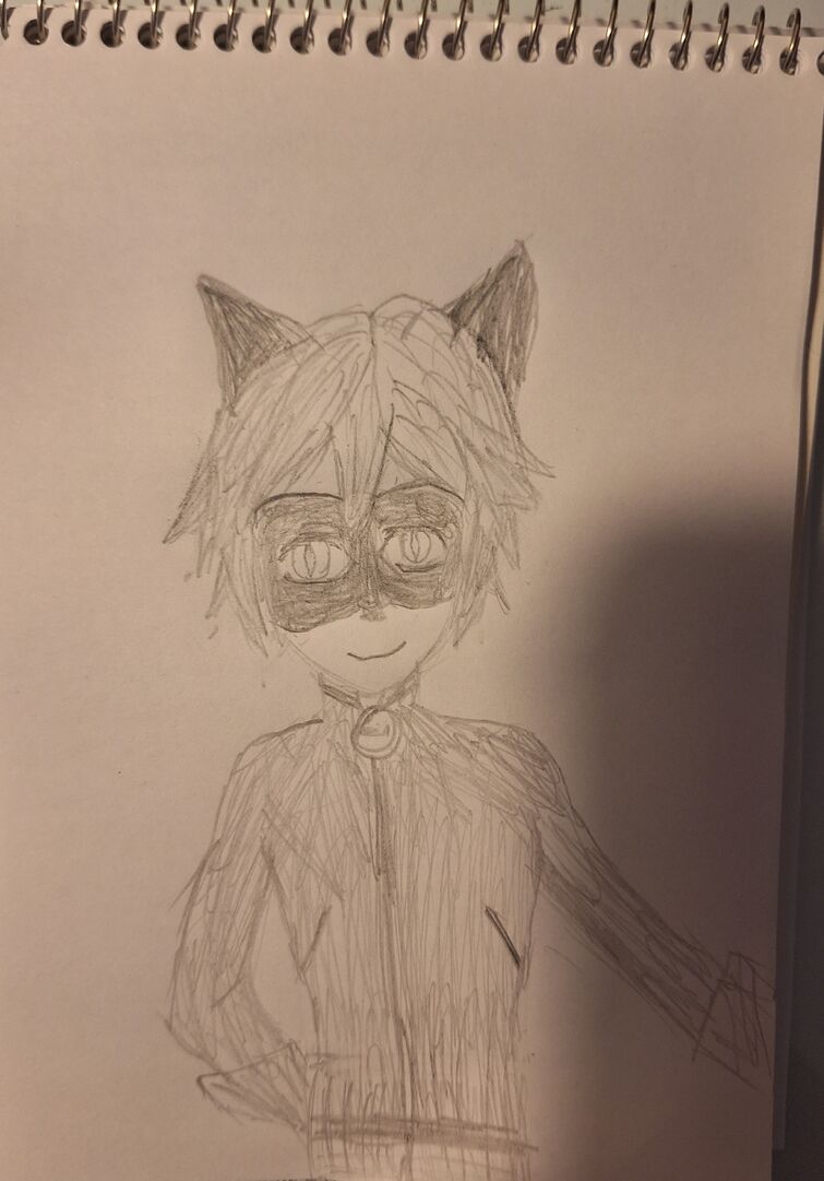 Sketched cat noir with (kinda?) anime style cuzzzzzzzzz ok idrk why :)) |  Fandom