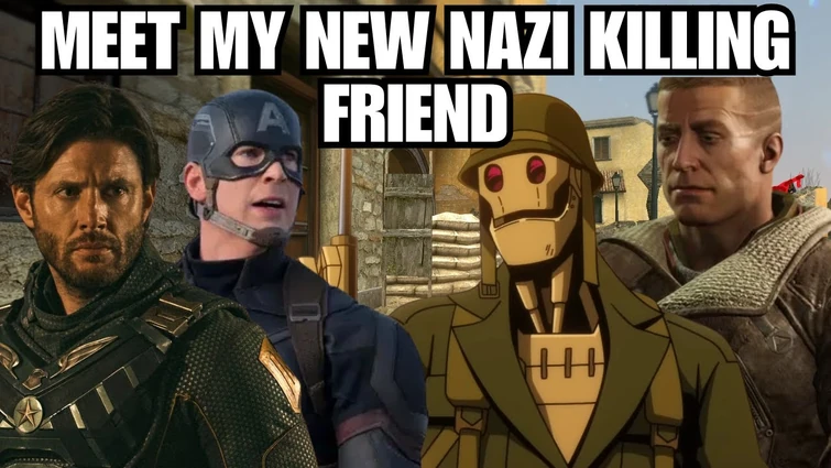 Captain America and Soldier Boy meet B.J. Blazkowicz (feat G.I Robot)