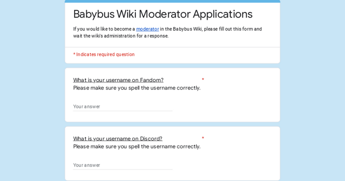 Moderator applications fandom