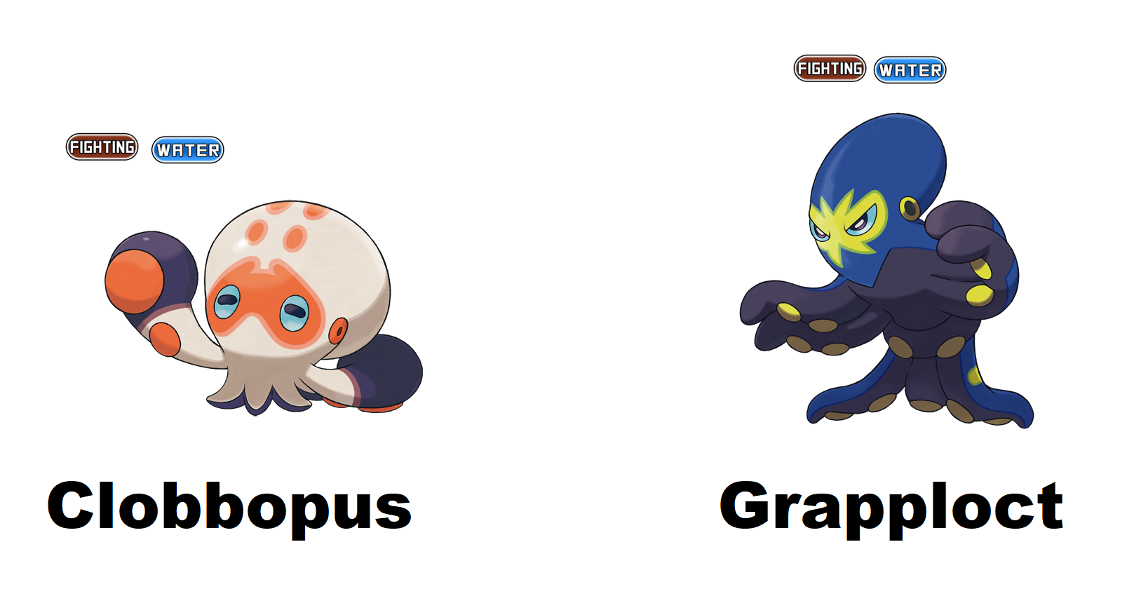 What if Clobbopus and Grapploct were both fighting and water type? Fandom