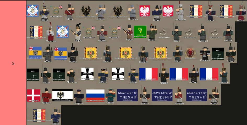 I'VE MADE A G&B REGIMENT TIER LIST AND IF YOU DISAGREE YOU'RE WRONG ...