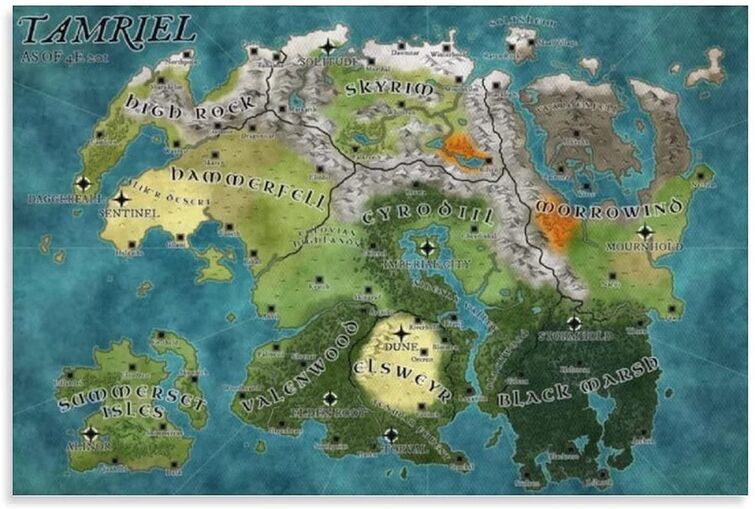 Map Location of Game Elder Scrolls 6 which will be released