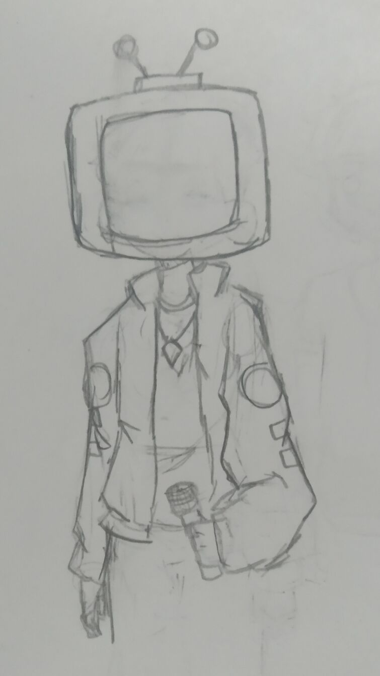 television head drawing