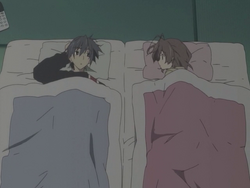 Tomoya and Nagisa sleeping together.