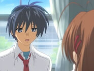 Tomoya talking to Nagisa in Counter Measures.