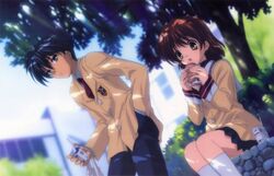 Clannad: Nagisa Okazaki, Ushio okazaki, Akio Furukawa and Sani Furukawa. <3