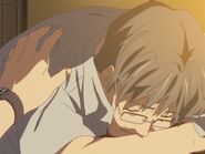 Naoyuki being woken up by Tomoya as seen in episode A New Life.