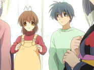 Nagisa, pregnant with Ushio