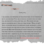 Carta #9: um rascunho de Alastair para Thomas