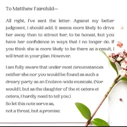 Carta #5: de Ariadne para Matthew