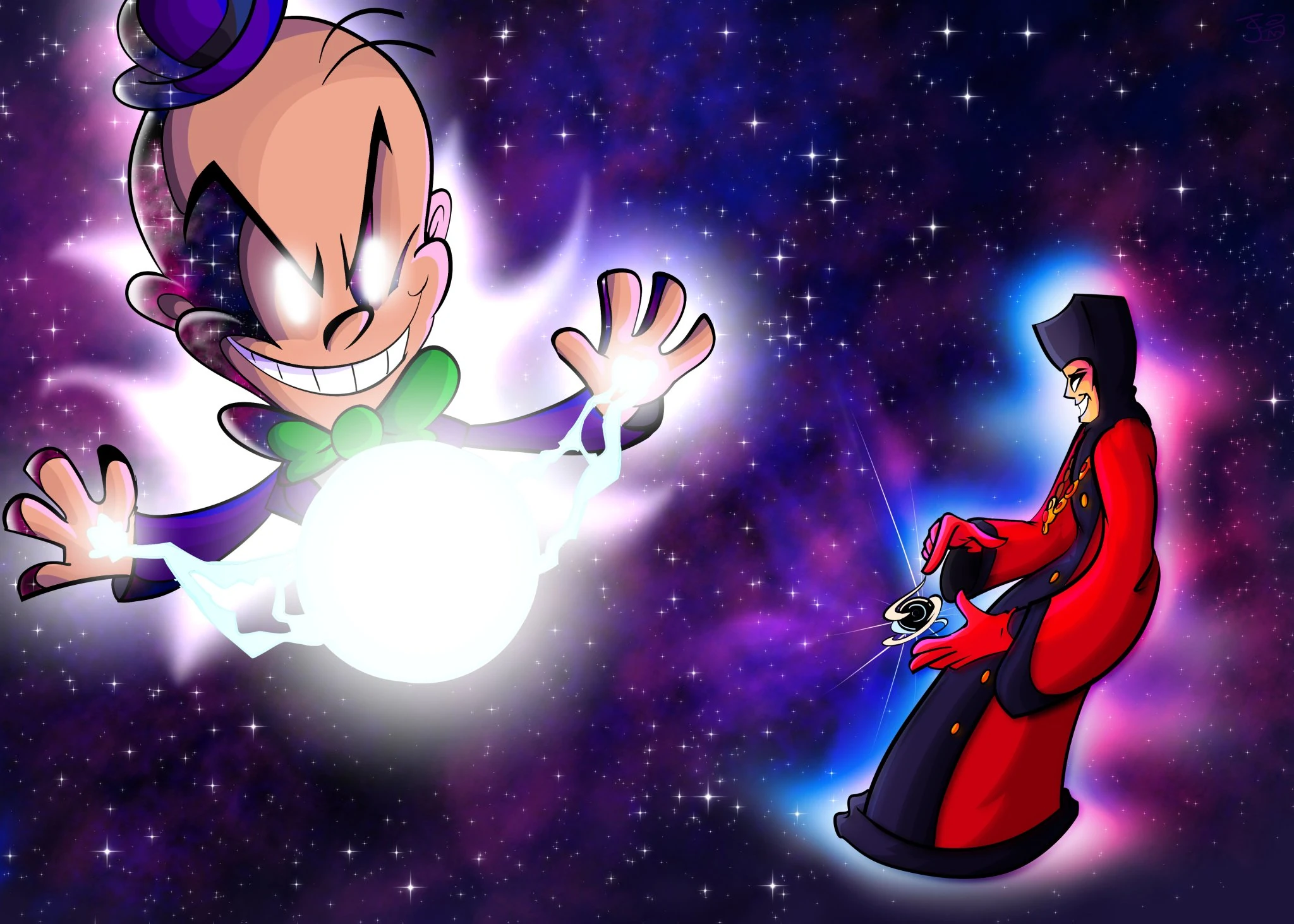 Q vs Mr. Mxyzptlk Artwork I commissioned CarbonatedJem Fandom