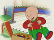 Caillou spies a box of bricks