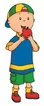 Caillou eating an apple