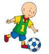 Caillou with a soccer ball