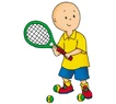 Caillou playing tennis