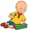 Caillou playing the xylophone