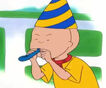 Caillou blowing balloons