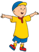 Caillou wearing a forwards cap