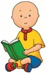 Caillou reading a book
